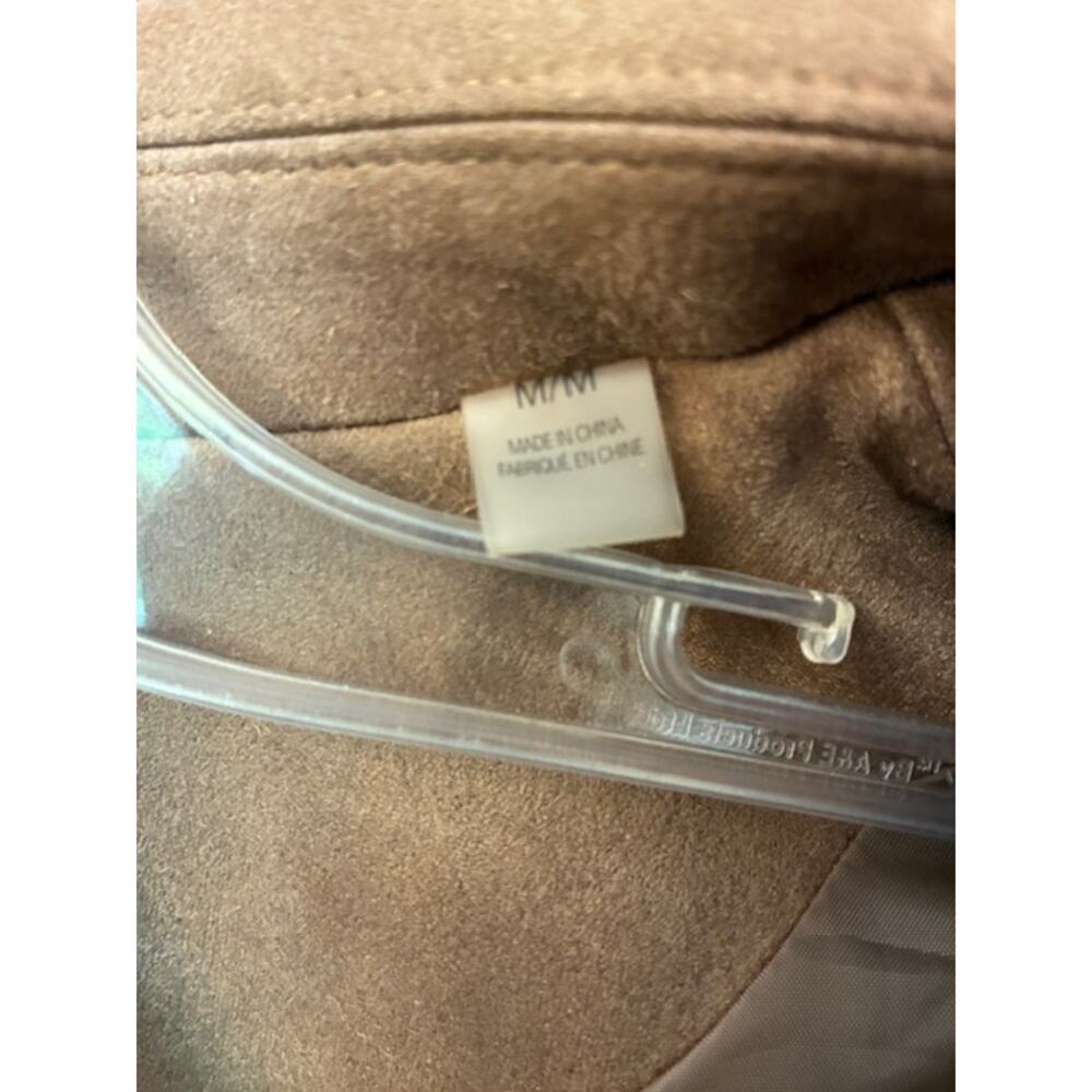 Elie Tahari Blazer Jacket Faux Suede Lined Pockets Medium Tan - Picture 4 of 6